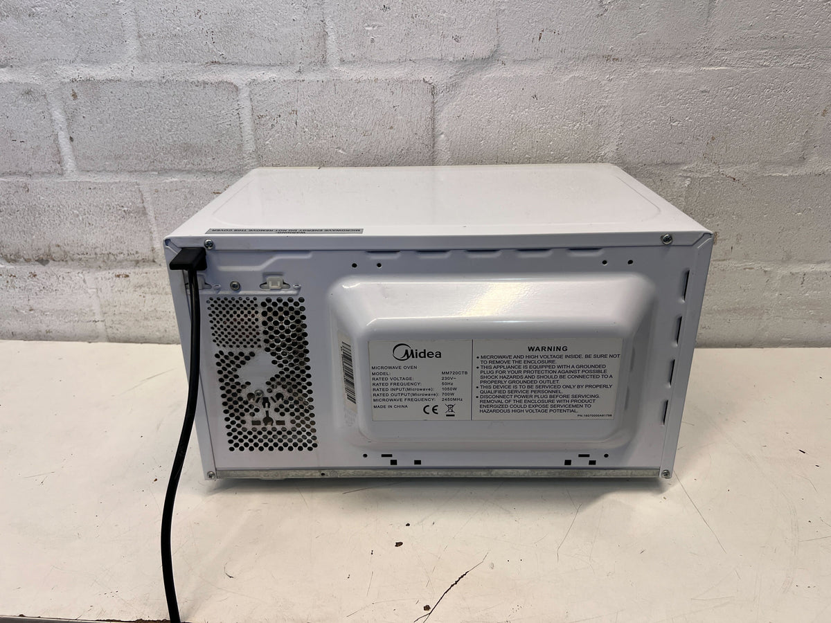 Compact Midea Microwave Oven - White, Functional with Minor Scuffs - REDUCED