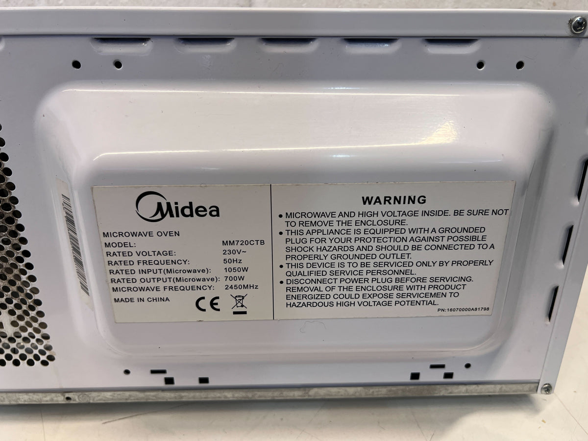 Compact Midea Microwave Oven - White, Functional with Minor Scuffs - REDUCED