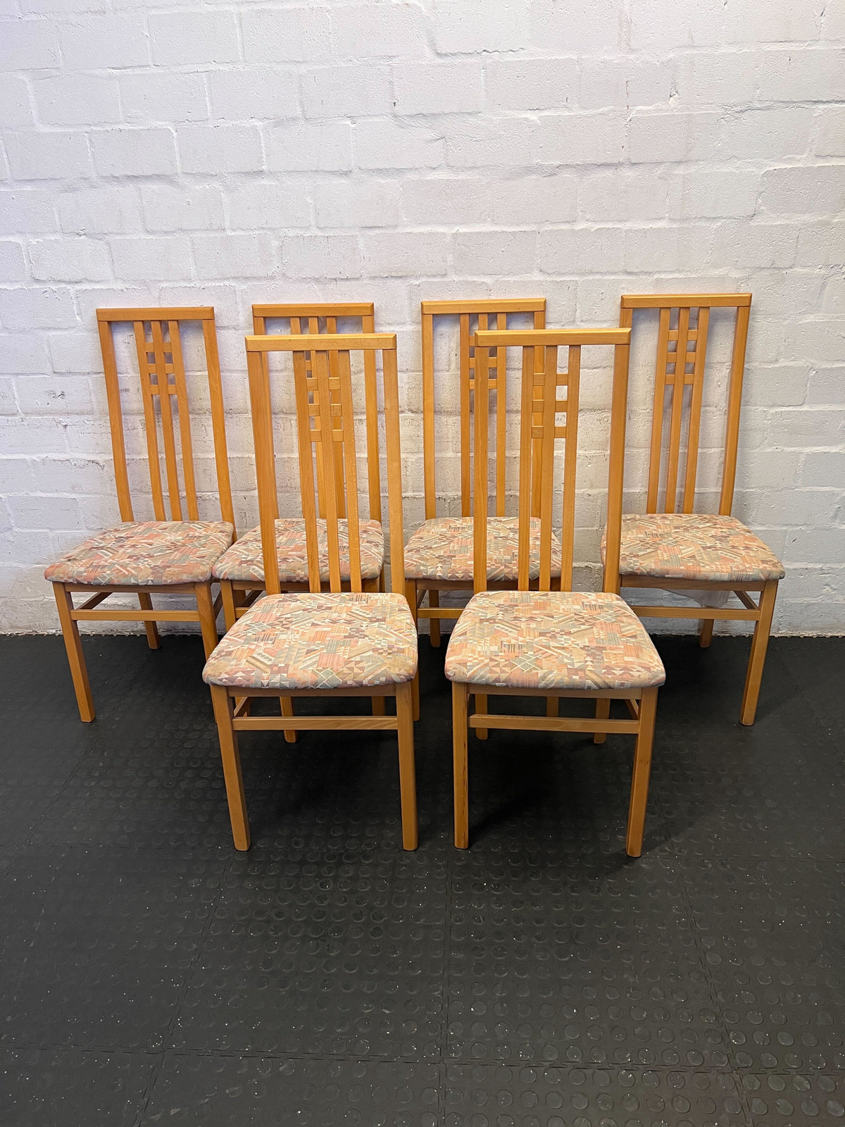 Elegant Wooden Dining Chair with Colorful Fabric Seat - PRICE DROP