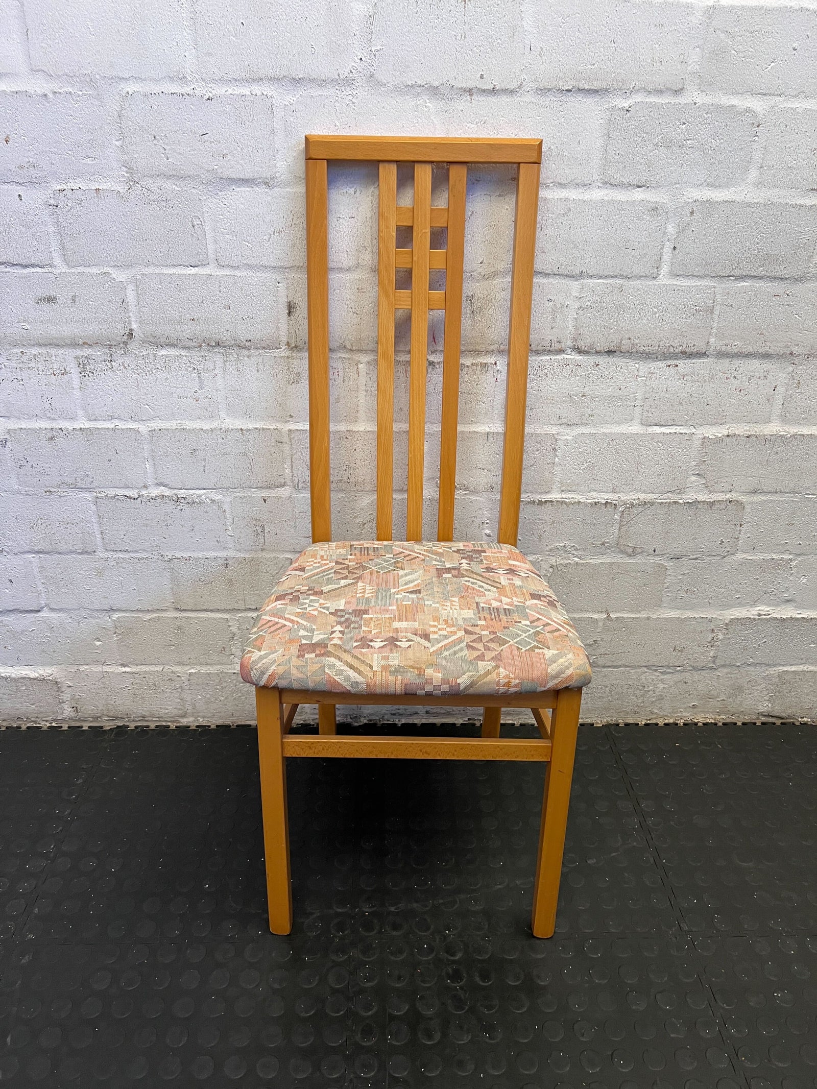 Elegant Wooden Dining Chair with Colorful Fabric Seat - PRICE DROP