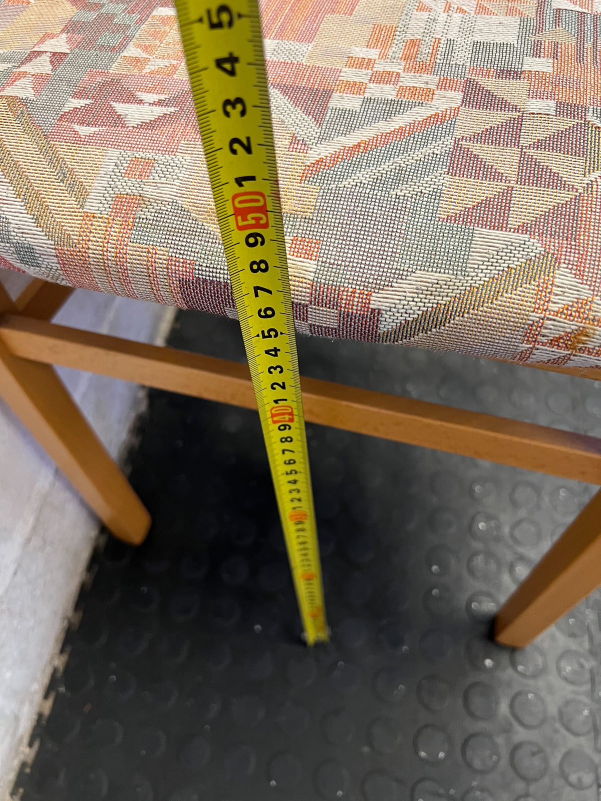 Elegant Wooden Dining Chair with Colorful Fabric Seat - PRICE DROP