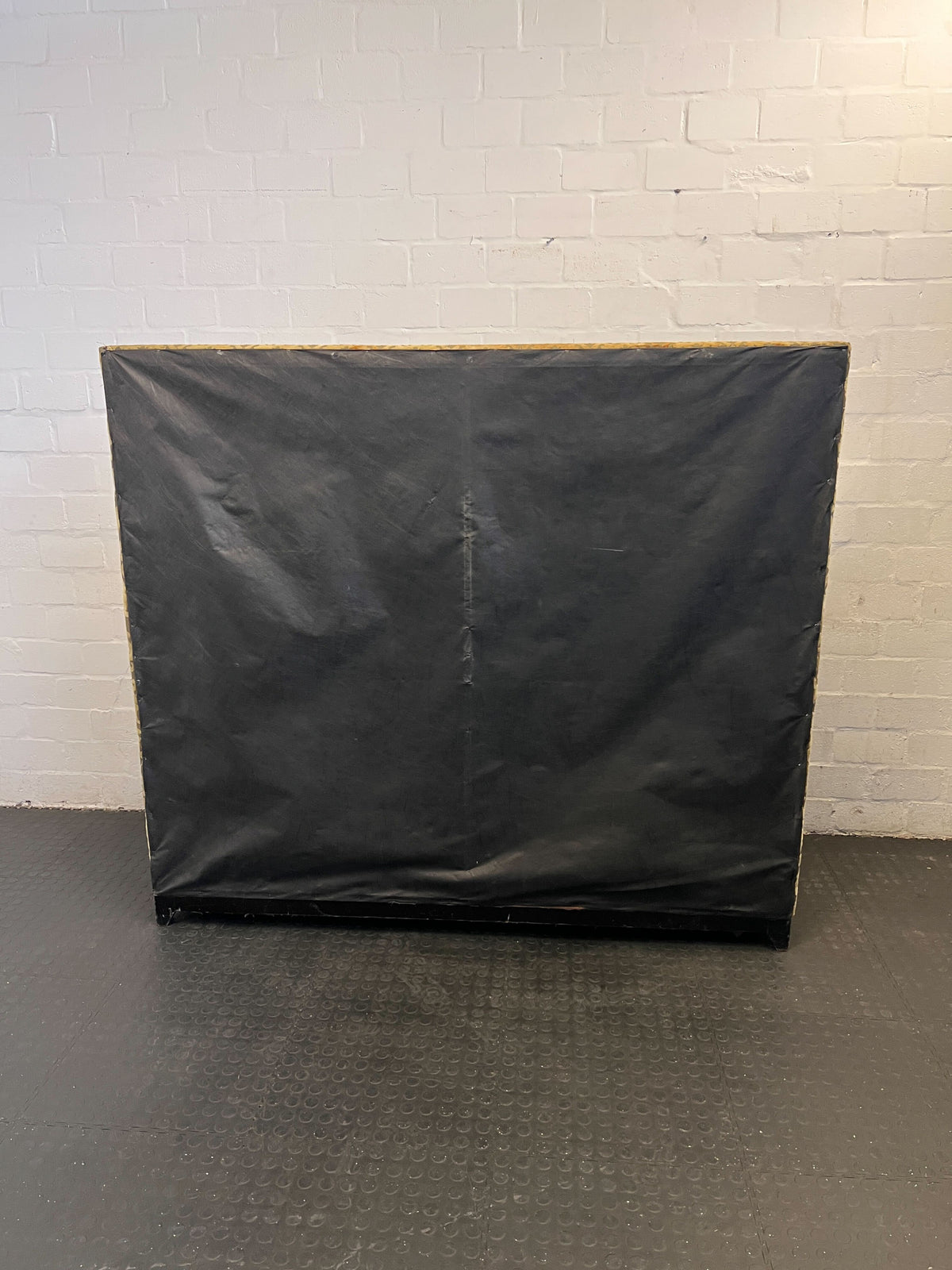 Vintage Gold Patterned Settee with Brown Velvet Cushion - REDUCED