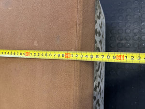 Vintage Gold Patterned Settee with Brown Velvet Cushion - REDUCED