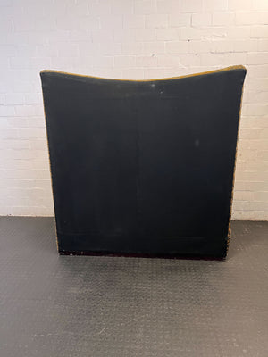 Elegant Vintage Upholstered Sofa in Gold and Brown with Minor Wear - REDUCED