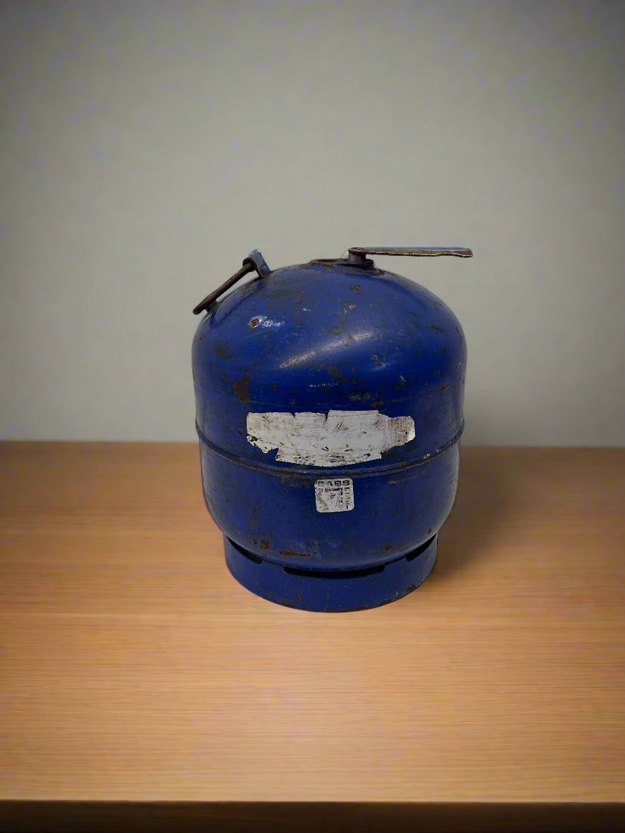 Vintage Blue Gas Cylinder – Functional with Character