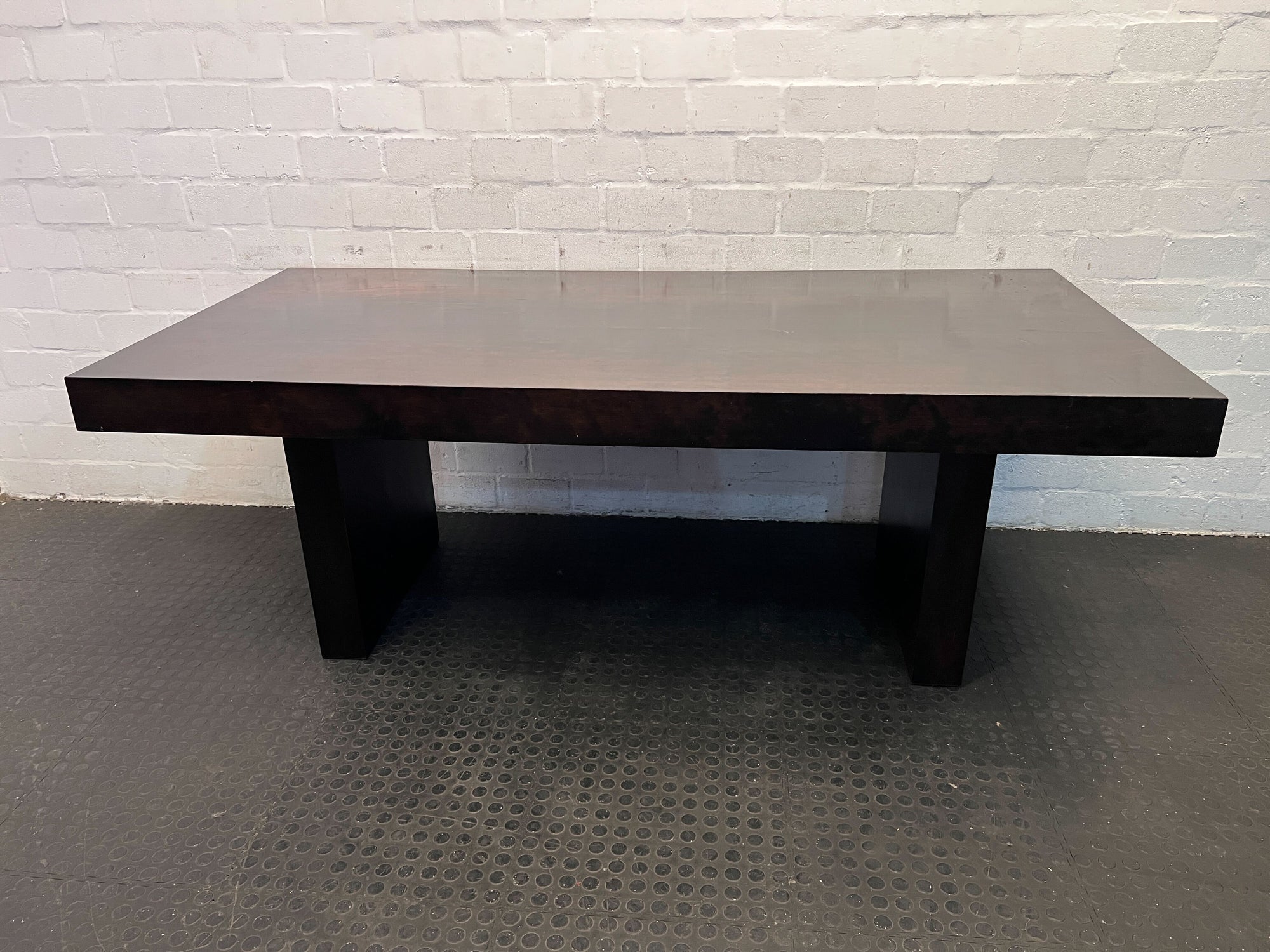 Modern Dark Wood 6 Seater Dining Table - Sleek and Minimalist Design