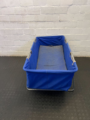 Foldable Blue Canvas Camping Cot – Lightweight & Durable Outdoor Bed