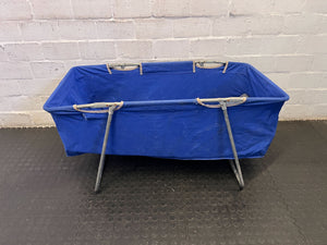 Foldable Blue Canvas Camping Cot – Lightweight & Durable Outdoor Bed