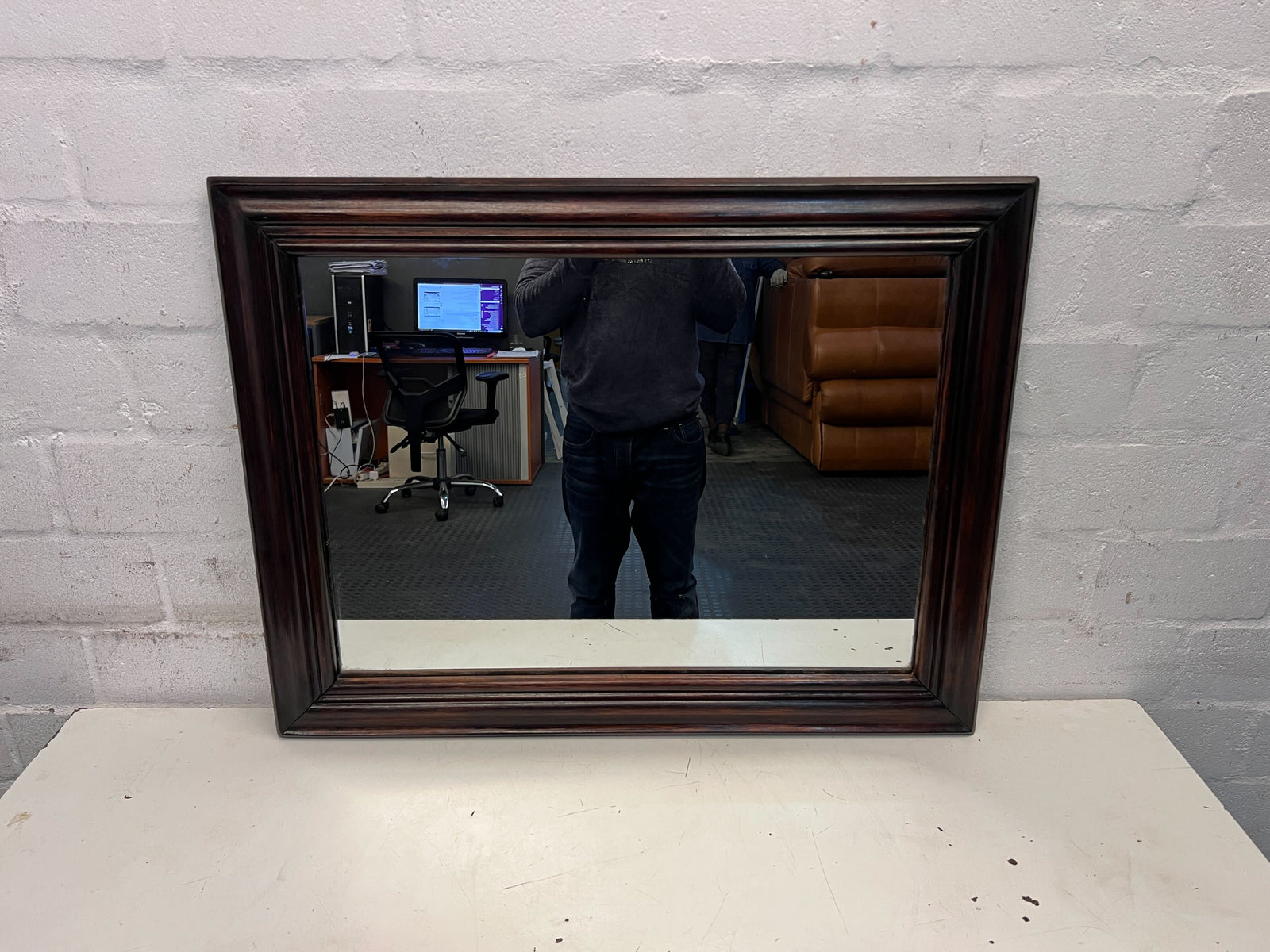 Elegant Dark Wood Framed Mirror