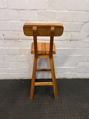 Vintage Wooden Dining Chair - Natural Finish