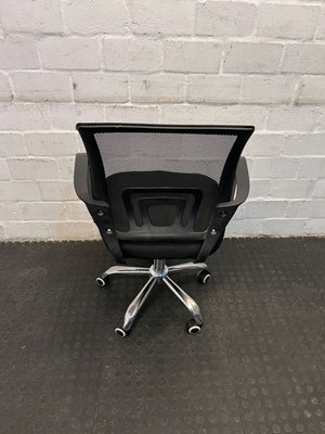 Ergonomic Black Mesh Office Chair with Chrome Base