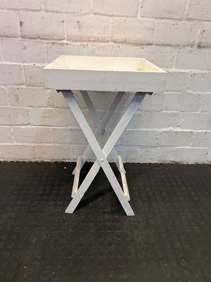 White Wooden Folding Tray Table