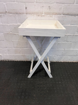 White Wooden Folding Tray Table