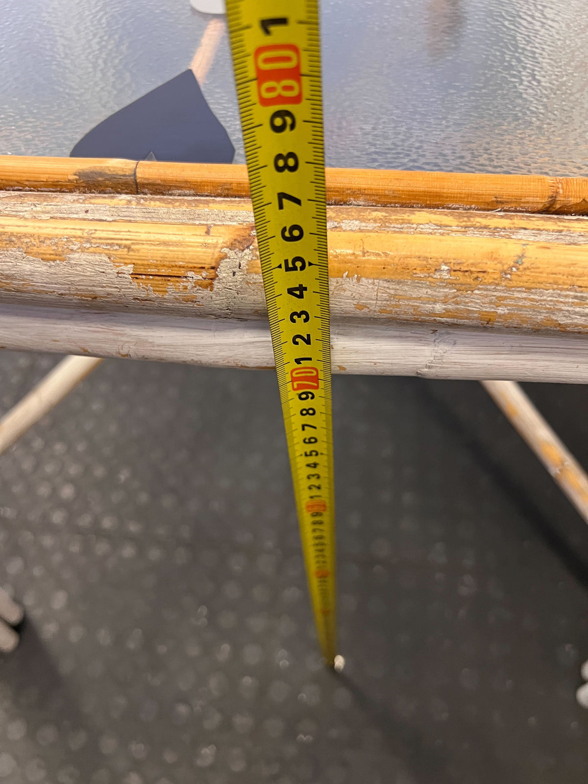 Vintage Boho Rattan & Glass Side Table with Starburst Pattern - 2ndhandwarehouse.com