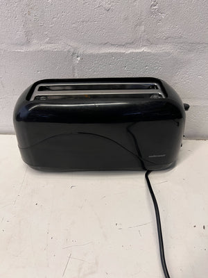 Stylish Black Two-Slice Toaster with Minor Scratches