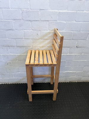 Stylish Wooden Bar Stool - Light Pine, Rustic Design, Minor Scratches