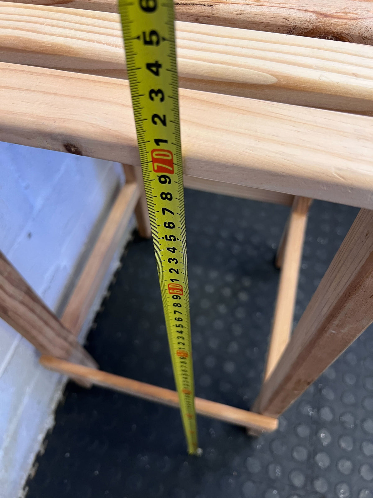 Stylish Wooden Bar Stool - Light Pine, Rustic Design, Minor Scratches