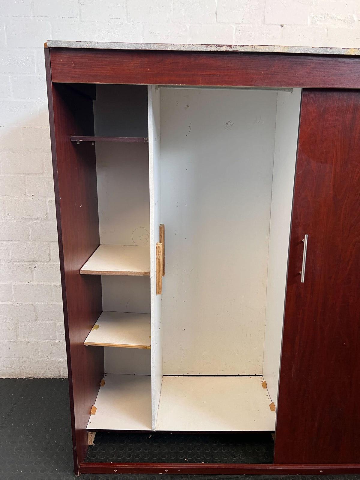 Versatile Cherry Wood Sliding Door Storage Cabinet