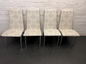 Elegant Grey Patterned Dining Chair with Minor Wear & Sturdy Frame - PRICE DROP