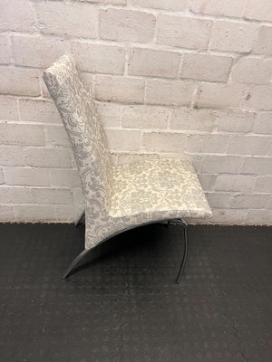 Elegant Grey Patterned Dining Chair with Minor Wear & Sturdy Frame - PRICE DROP