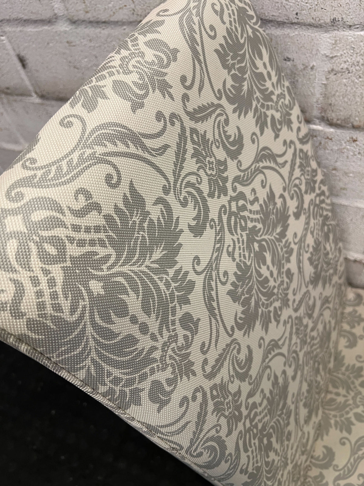 Elegant Grey Patterned Dining Chair with Minor Wear & Sturdy Frame - PRICE DROP