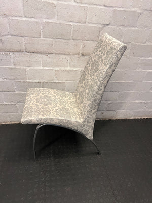 Elegant Grey Patterned Dining Chair with Minor Wear & Sturdy Frame - PRICE DROP