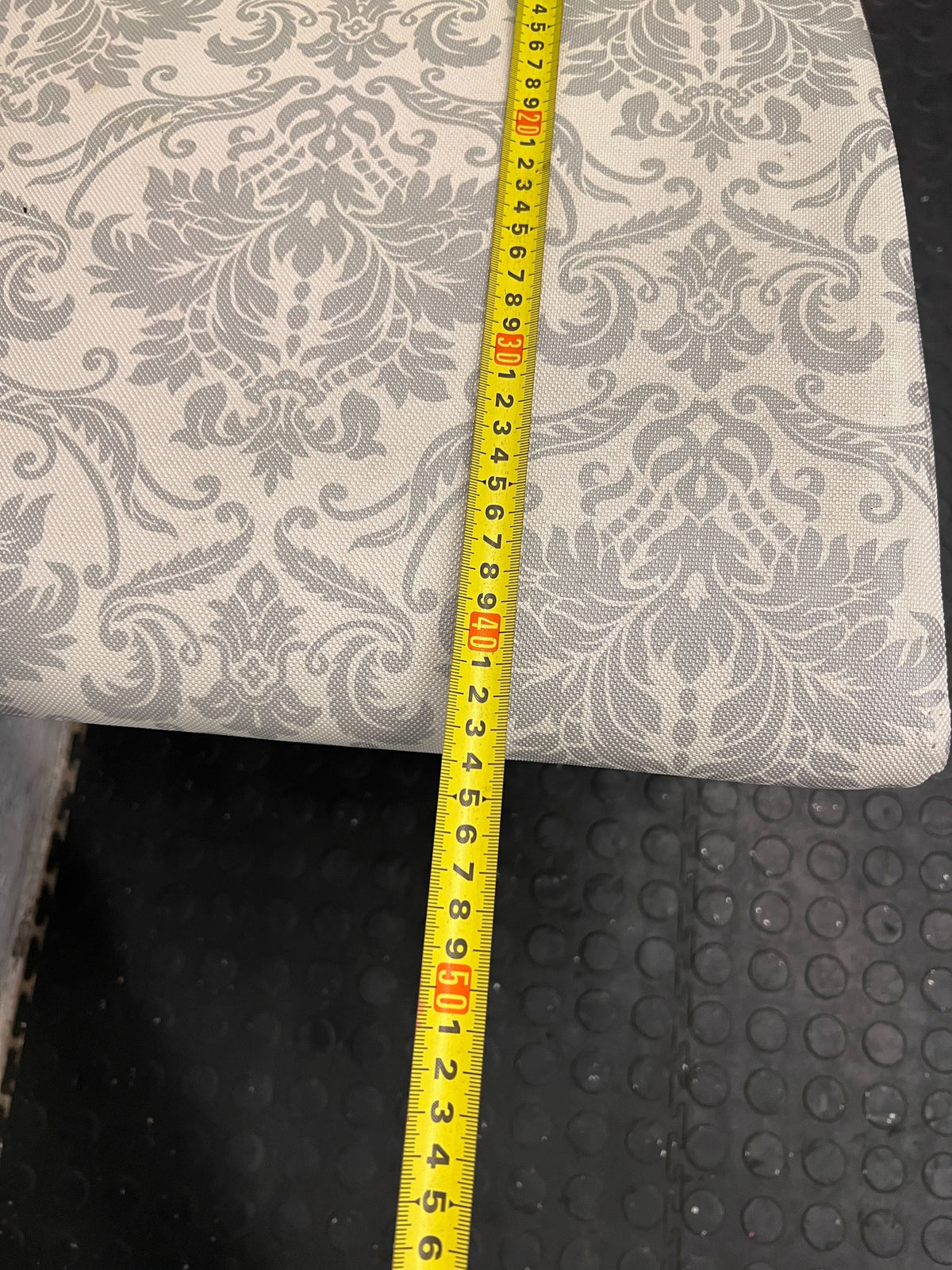 Elegant Grey Patterned Dining Chair with Minor Wear & Sturdy Frame - PRICE DROP