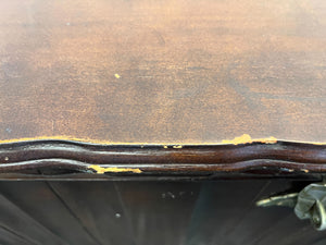 Vintage Wooden Storage Chest with Carved Feet - Rustic Brown Finish