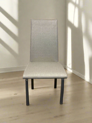 Stylish Grey Upholstered Dining Chair with Metal Legs - PRICE DROP