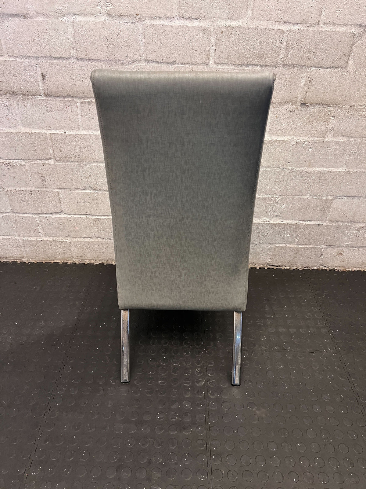 Stylish Grey Upholstered Dining Chair with Metal Legs - PRICE DROP