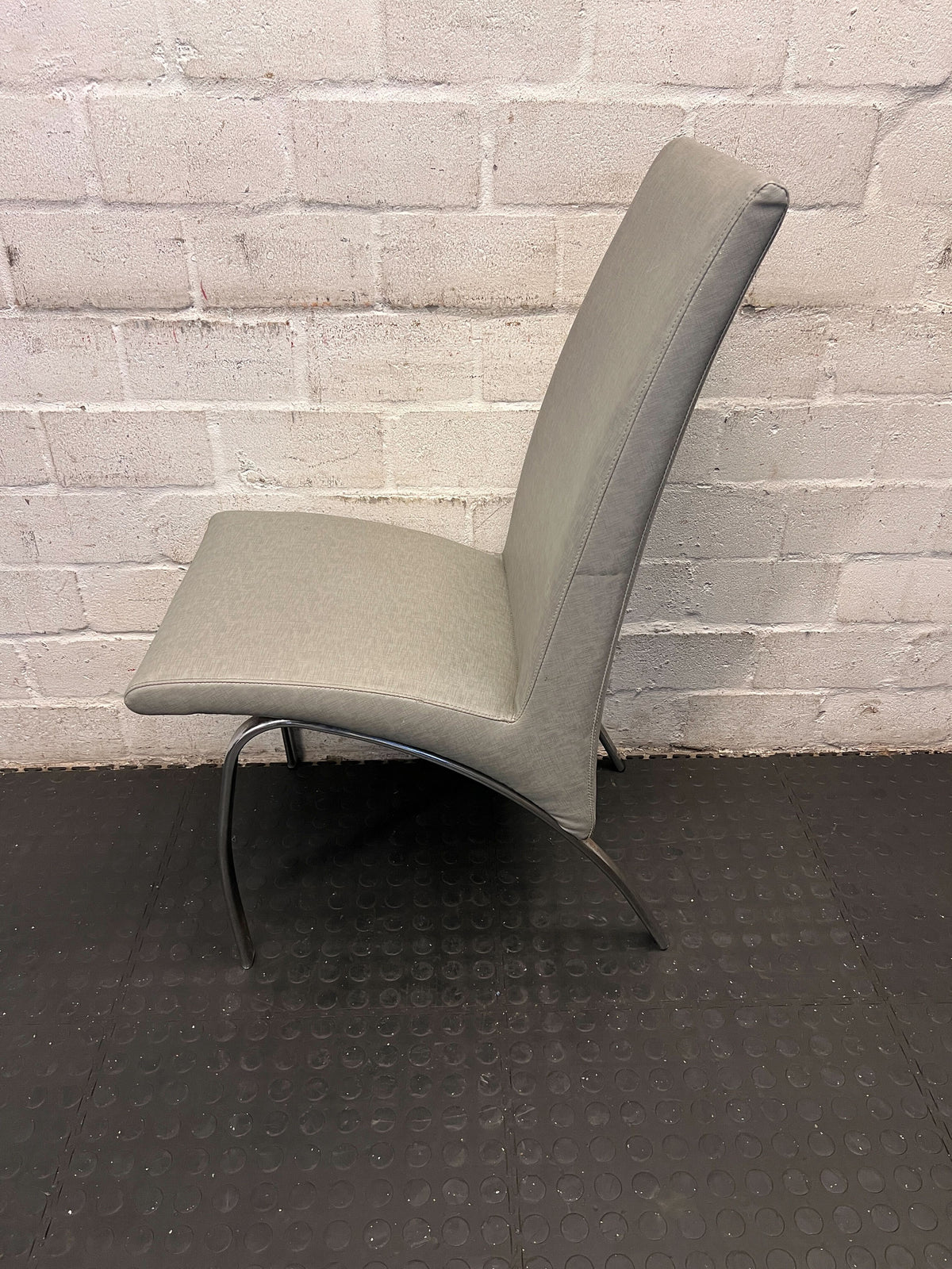 Stylish Grey Upholstered Dining Chair with Metal Legs - PRICE DROP