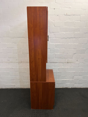 Vintage Solid Wood Cabinet - Mahogany Finish - 185cm Tall