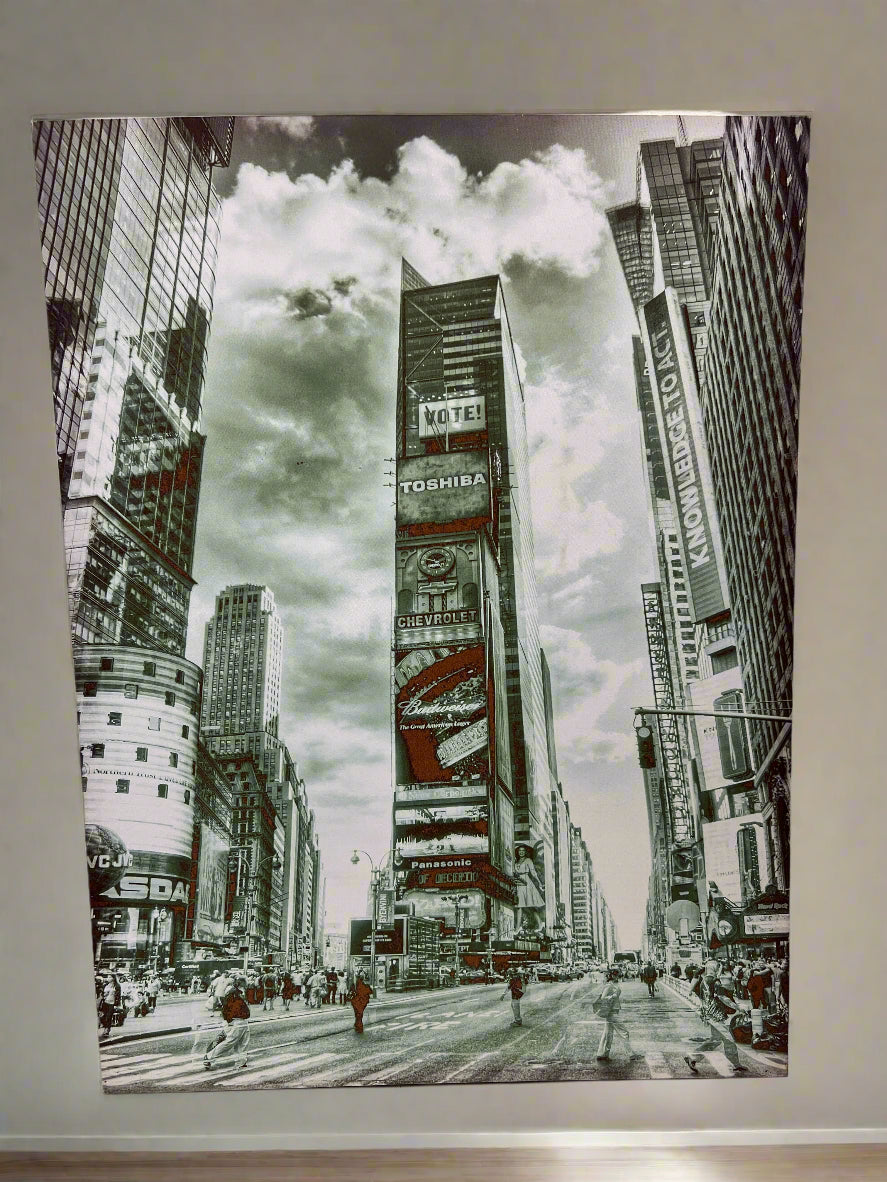 Stylish Black and White Times Square Wall Art Print