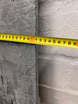 Abstract Silver and Black Wall Art – Unique Texture, Minor Wear