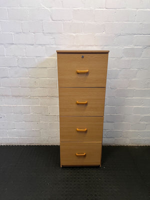 Stylish Light Wood 4-Drawer Storage Cabinet with Minor Wear