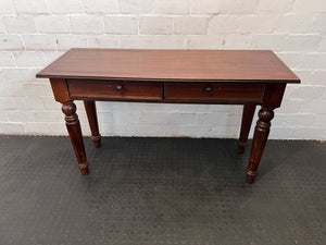 Elegant Mahogany Console Table with Two Drawers – Vintage Charm