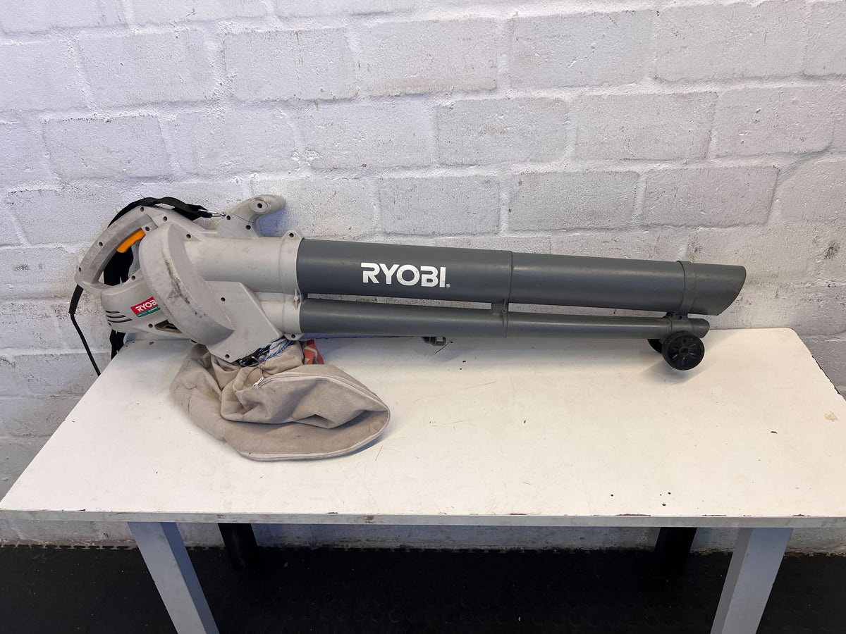 RYOBI Electric Leaf Blower – Grey, Compact Design with Minor Wear - 2ndhandwarehouse.com