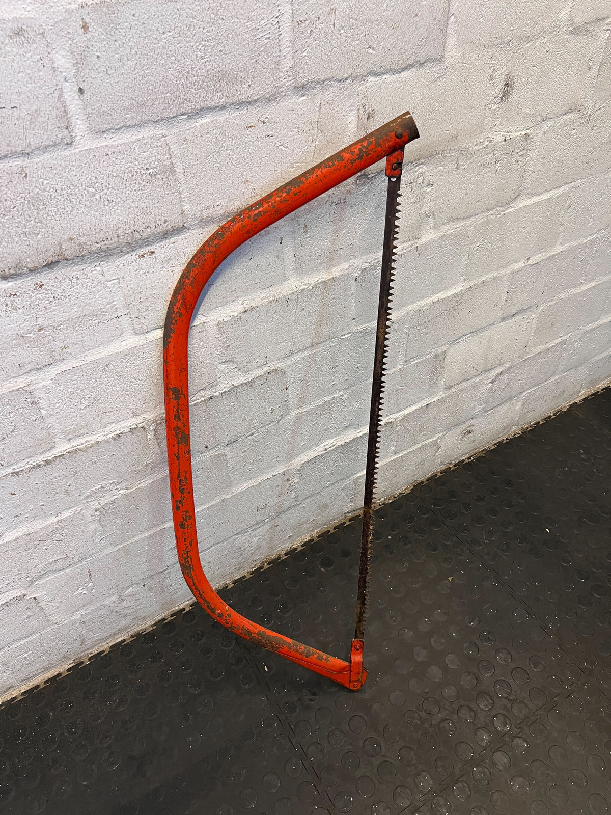 Vintage Orange Hand Saw - Sturdy Metal Frame, Minor Wear - 2ndhandwarehouse.com