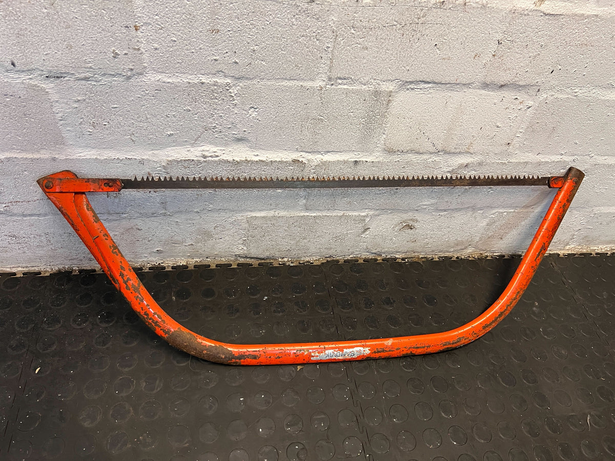 Vintage Orange Hand Saw - Sturdy Metal Frame, Minor Wear - 2ndhandwarehouse.com