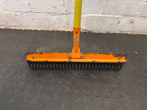 Durable Yellow and Orange Push Broom with Minor Wear - 2ndhandwarehouse.com