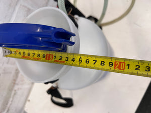 Versatile White Handheld Garden Sprayer with Blue Handle