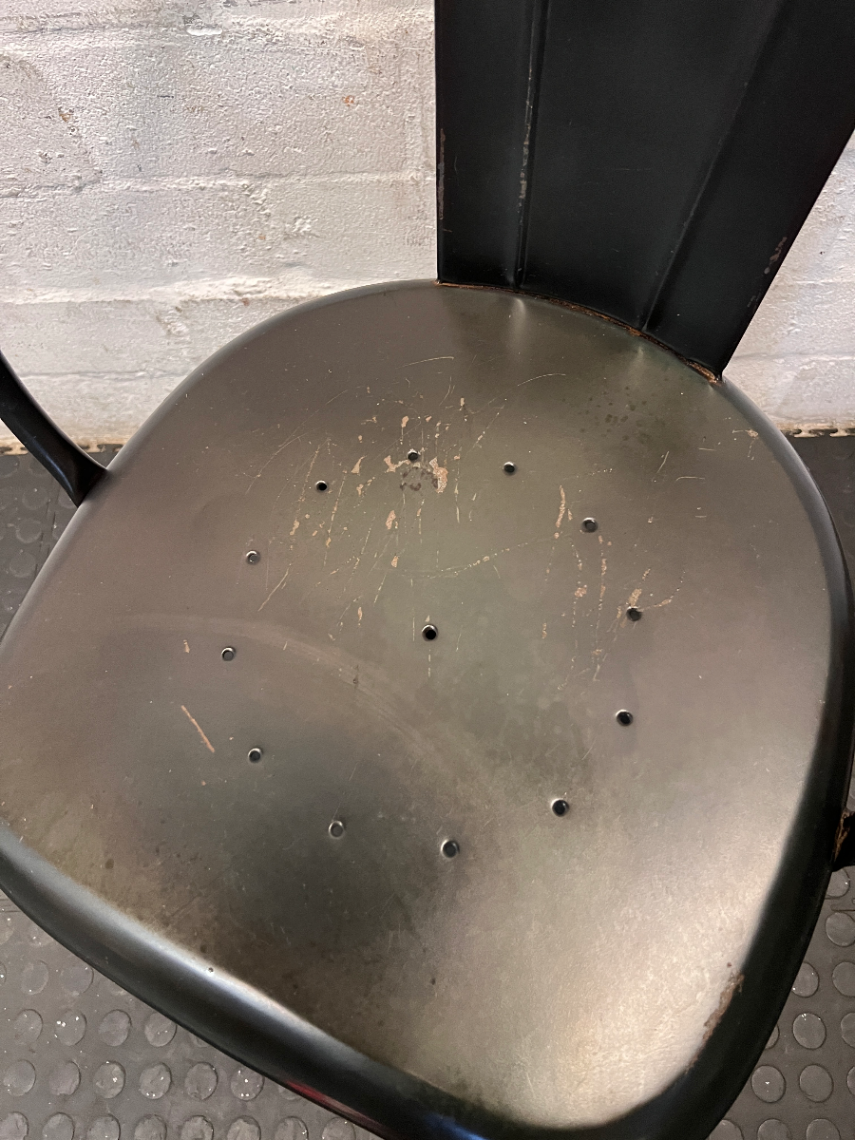 Industrial Metal Armchair - Distressed with Rusting Finish - 2ndhandwarehouse.com