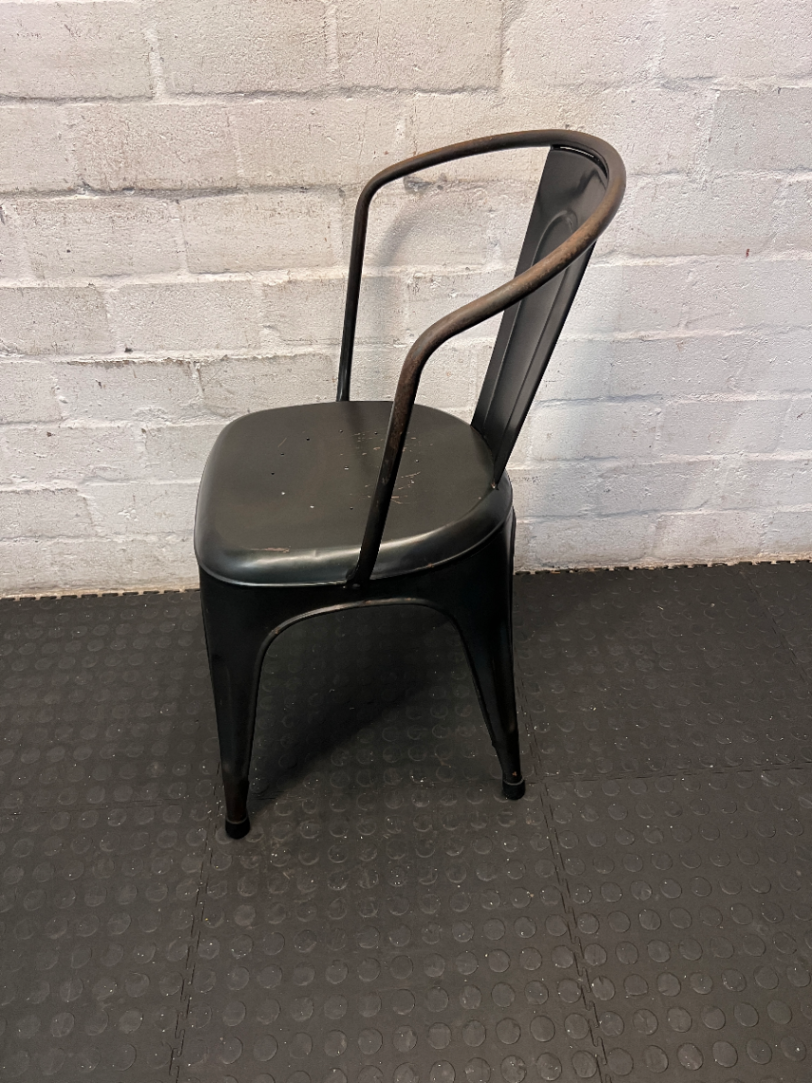Industrial Metal Armchair - Distressed with Rusting Finish - 2ndhandwarehouse.com