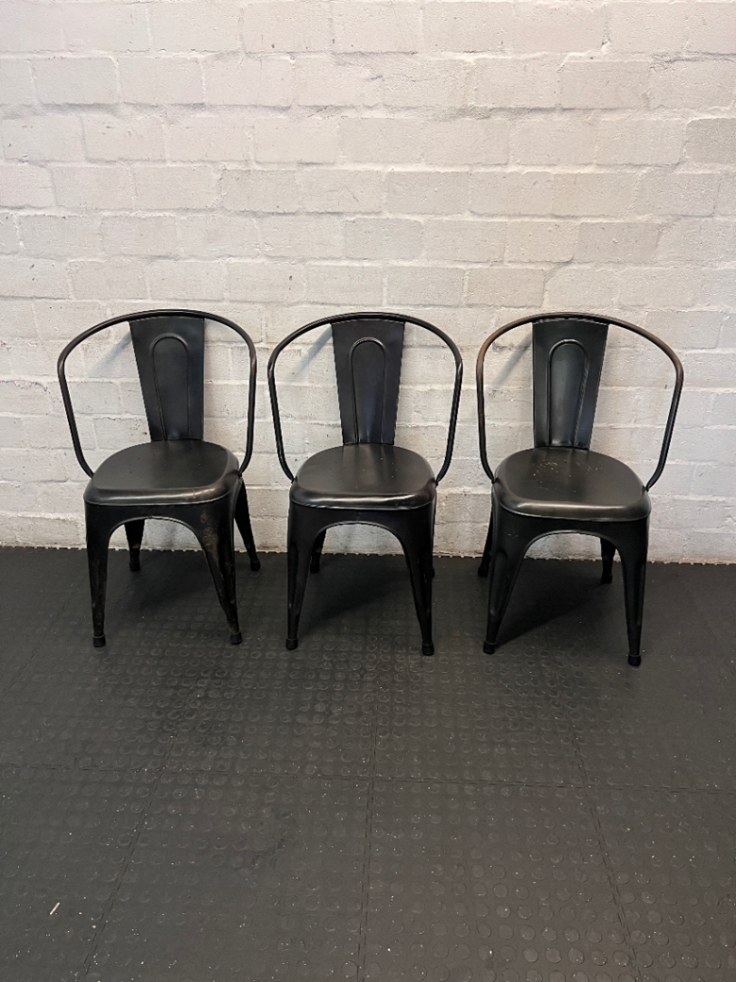 Industrial Metal Armchair - Distressed with Rusting Finish - 2ndhandwarehouse.com