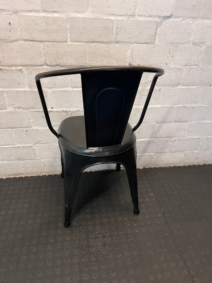 Industrial Metal Armchair - Distressed with Rusting Finish - 2ndhandwarehouse.com