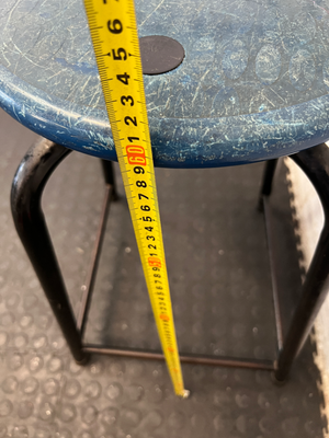 Industrial Metal Bar Chair - Blue Seat & Black Frame (Vintage Wear) - 2ndhandwarehouse.com