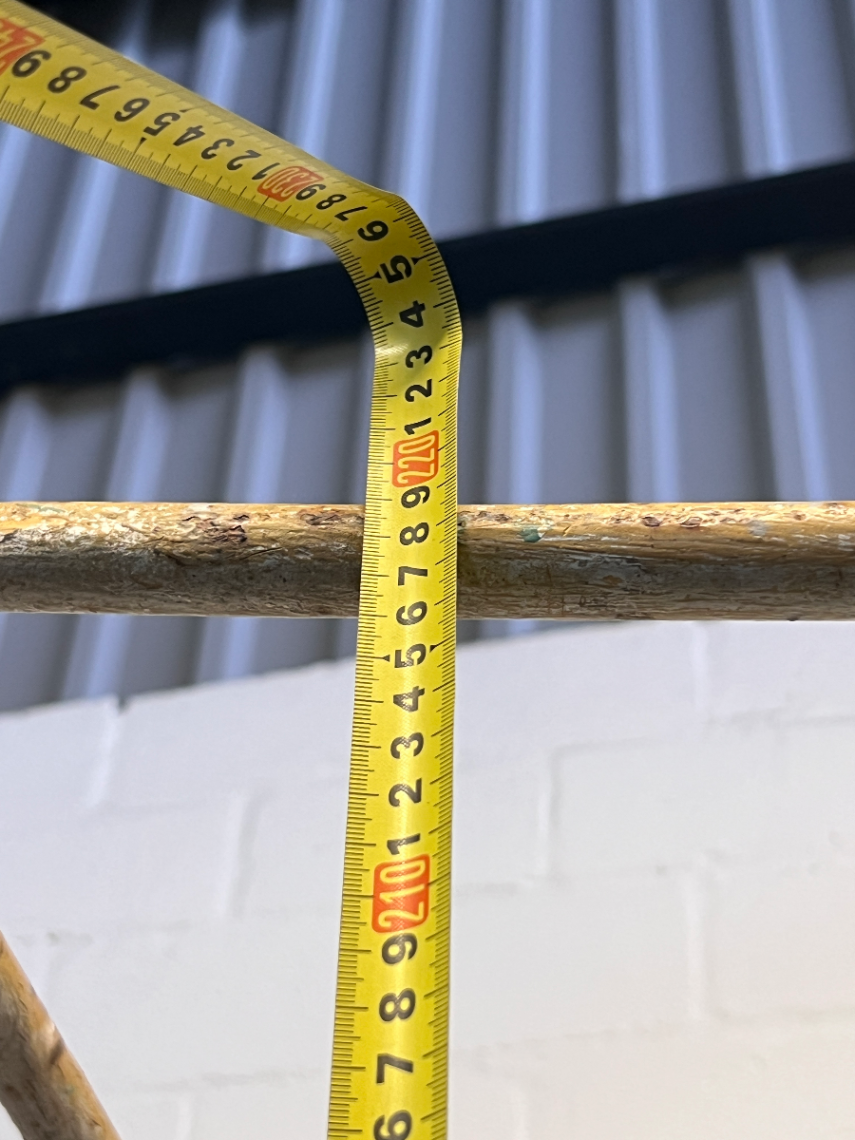 Industrial Metal Rolling Ladder - Well-Used with Significant Rust - 2ndhandwarehouse.com