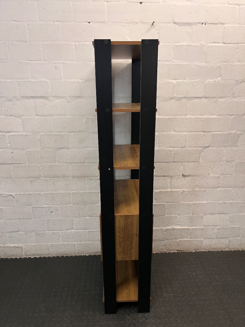 Industrial Style Laminate Bookshelf with Storage Box — Fair Overall Condition