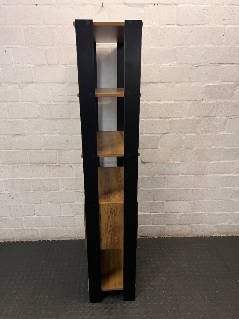 Industrial Style Laminate Bookshelf with Storage Box — Fair Overall Condition
