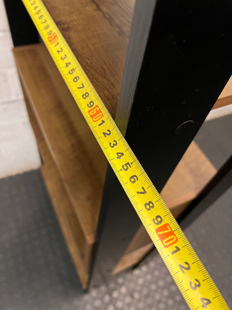 Industrial Style Laminate Bookshelf with Storage Box — Fair Overall Condition